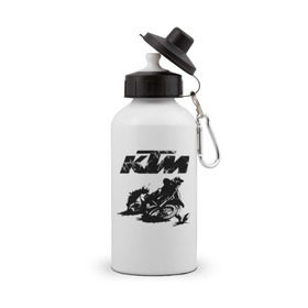 Бутылка спортивная с принтом KTM в Петрозаводске, металл | емкость — 500 мл, в комплекте две пластиковые крышки и карабин для крепления | enduro | ktm | moto | motocycle | sportmotorcycle | ктм | мото | мотоспорт