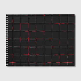 Альбом для рисования с принтом 3D Плиты Red & Black в Петрозаводске, 100% бумага
 | матовая бумага, плотность 200 мг. | 3d | 3д | 3д полосы | led | led подсветка | красночерный | красный | полосы | свет | свечение | текстуры | черно красный | черный