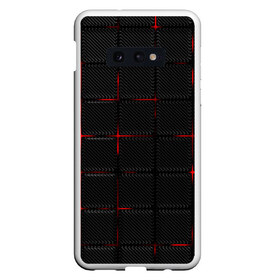 Чехол для Samsung S10E с принтом 3D Плиты Red & Black в Петрозаводске, Силикон | Область печати: задняя сторона чехла, без боковых панелей | 3d | 3д | 3д полосы | led | led подсветка | красночерный | красный | полосы | свет | свечение | текстуры | черно красный | черный