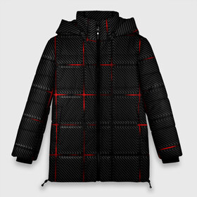 Женская зимняя куртка 3D с принтом 3D Плиты Red & Black в Петрозаводске, верх — 100% полиэстер; подкладка — 100% полиэстер; утеплитель — 100% полиэстер | длина ниже бедра, силуэт Оверсайз. Есть воротник-стойка, отстегивающийся капюшон и ветрозащитная планка. 

Боковые карманы с листочкой на кнопках и внутренний карман на молнии | 3d | 3д | 3д полосы | led | led подсветка | красночерный | красный | полосы | свет | свечение | текстуры | черно красный | черный