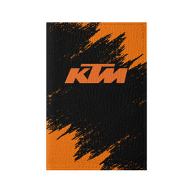 Обложка для паспорта матовая кожа с принтом KTM в Петрозаводске, натуральная матовая кожа | размер 19,3 х 13,7 см; прозрачные пластиковые крепления | enduro | ktm | moto | moto sport | motocycle | sportmotorcycle | ктм | мото | мото спорт | мотоспорт | спорт мото