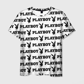 Мужская футболка 3D с принтом PLAYBOY в Петрозаводске, 100% полиэфир | прямой крой, круглый вырез горловины, длина до линии бедер | brand | brazzers | fake taxi | faketaxi | hub | mode | playboy | бразерс | бренд | мода | фейк такси