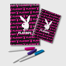 Блокнот с принтом PLAYBOY в Петрозаводске, 100% бумага | 48 листов, плотность листов — 60 г/м2, плотность картонной обложки — 250 г/м2. Листы скреплены удобной пружинной спиралью. Цвет линий — светло-серый
 | brand | brazzers | fake taxi | faketaxi | hub | mode | playboy | бразерс | бренд | мода | фейк такси