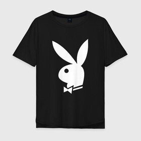 Мужская футболка хлопок Oversize с принтом PLAYBOY в Петрозаводске, 100% хлопок | свободный крой, круглый ворот, “спинка” длиннее передней части | brand | brazzers | fake taxi | faketaxi | hub | mode | playboy | бразерс | бренд | мода | фейк такси