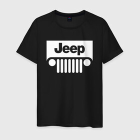 Мужская футболка хлопок с принтом Jeep в Петрозаводске, 100% хлопок | прямой крой, круглый вырез горловины, длина до линии бедер, слегка спущенное плечо. | 4на4 | auto | baja | jeep | offroad | trofi | авто | автомобиль | ам | баха | бездорожье | внедорожник | джип | джипинг | джиппинг | машина | машины | оффроад | полный привод
