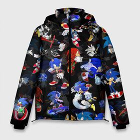 Мужская зимняя куртка 3D с принтом Sonic паттерн в Петрозаводске, верх — 100% полиэстер; подкладка — 100% полиэстер; утеплитель — 100% полиэстер | длина ниже бедра, свободный силуэт Оверсайз. Есть воротник-стойка, отстегивающийся капюшон и ветрозащитная планка. 

Боковые карманы с листочкой на кнопках и внутренний карман на молнии. | amy rose | blaze the cat | hedgehog | sega | silver | sonic | доктор эггман | ёж соник | ехидна наклз | кошка блейз | метал соник | сега | сильвер | соник
