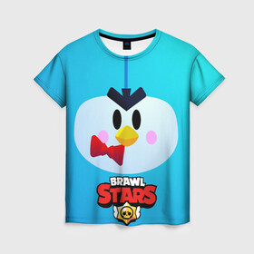 Женская футболка 3D с принтом Brawl Stars Penguin в Петрозаводске, 100% полиэфир ( синтетическое хлопкоподобное полотно) | прямой крой, круглый вырез горловины, длина до линии бедер | penguin | pengvin | pingvin | пенгвин | пингвин