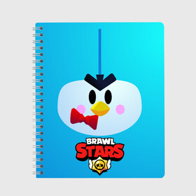 Тетрадь с принтом Brawl Stars Penguin в Петрозаводске, 100% бумага | 48 листов, плотность листов — 60 г/м2, плотность картонной обложки — 250 г/м2. Листы скреплены сбоку удобной пружинной спиралью. Уголки страниц и обложки скругленные. Цвет линий — светло-серый
 | Тематика изображения на принте: penguin | pengvin | pingvin | пенгвин | пингвин