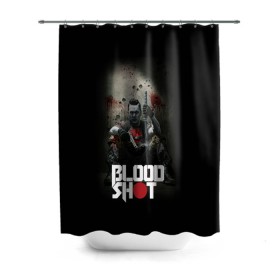 Штора 3D для ванной с принтом BloodShot в Петрозаводске, 100% полиэстер | плотность материала — 100 г/м2. Стандартный размер — 146 см х 180 см. По верхнему краю — пластиковые люверсы для креплений. В комплекте 10 пластиковых колец | Тематика изображения на принте: bloodshot | valiant | vin diesel | бладшот | вин дизель | кино | фильм | фильм 2020