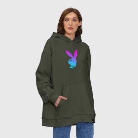 Худи SuperOversize хлопок с принтом PLAYBOY в Петрозаводске, 70% хлопок, 30% полиэстер, мягкий начес внутри | карман-кенгуру, эластичная резинка на манжетах и по нижней кромке, двухслойный капюшон
 | brand | brazzers | fake taxi | faketaxi | hub | mode | playboy | бразерс | бренд | мода | фейк такси