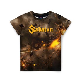 Детская футболка 3D с принтом Sabaton в Петрозаводске, 100% гипоаллергенный полиэфир | прямой крой, круглый вырез горловины, длина до линии бедер, чуть спущенное плечо, ткань немного тянется | battle | panzerkampf | primo victoria | sabaton | the art of war | the great war | атака мертвецов | бисмарк | броден | войны | группа | йоаким | латный ботинок | метал | ночные ведьмы | пауэр | рок | рыцарские доспехи | сабатон