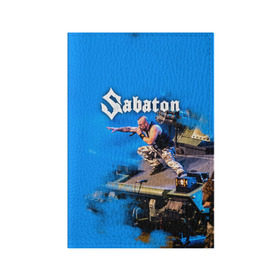 Обложка для паспорта матовая кожа с принтом Sabaton в Петрозаводске, натуральная матовая кожа | размер 19,3 х 13,7 см; прозрачные пластиковые крепления | Тематика изображения на принте: 