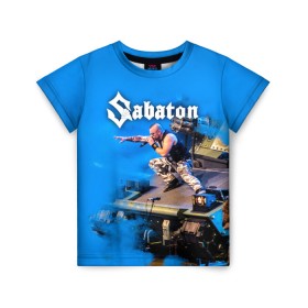 Детская футболка 3D с принтом Sabaton в Петрозаводске, 100% гипоаллергенный полиэфир | прямой крой, круглый вырез горловины, длина до линии бедер, чуть спущенное плечо, ткань немного тянется | Тематика изображения на принте: 