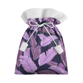 Подарочный 3D мешок с принтом Tropical leaves 4 purple в Петрозаводске, 100% полиэстер | Размер: 29*39 см | Тематика изображения на принте: leaves | palms. тропические | tropical | листья | пальмы