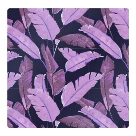 Магнитный плакат 3Х3 с принтом Tropical leaves 4 purple в Петрозаводске, Полимерный материал с магнитным слоем | 9 деталей размером 9*9 см | leaves | palms. тропические | tropical | листья | пальмы