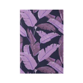 Обложка для паспорта матовая кожа с принтом Tropical leaves 4 purple в Петрозаводске, натуральная матовая кожа | размер 19,3 х 13,7 см; прозрачные пластиковые крепления | Тематика изображения на принте: leaves | palms. тропические | tropical | листья | пальмы