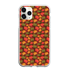 Чехол для iPhone 11 Pro Max матовый с принтом Maple leaves в Петрозаводске, Силикон |  | leaves | maple | клён | кленовые | листопад | листья