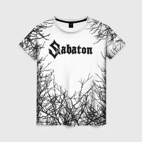 Женская футболка 3D с принтом SABATON в Петрозаводске, 100% полиэфир ( синтетическое хлопкоподобное полотно) | прямой крой, круглый вырез горловины, длина до линии бедер | primo victoria | sabaton | йоаким броден | радио тапка. | сабатон