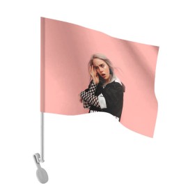 Флаг для автомобиля с принтом Billie Eilish в Петрозаводске, 100% полиэстер | Размер: 30*21 см | bad guy | billie eilish | артист | билли айлиш | музыка | певец | фото