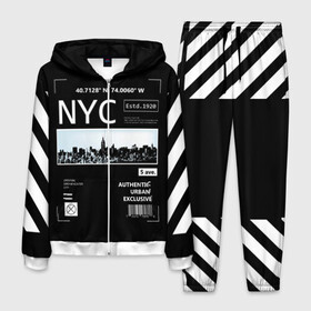 Мужской костюм 3D с принтом New-York Strips в Петрозаводске, 100% полиэстер | Манжеты и пояс оформлены тканевой резинкой, двухслойный капюшон со шнурком для регулировки, карманы спереди | fashion | hypebeast | off | off white | streetwear | virgil abloh | white | вайт | итальянский | мода | офф | офф вайт | стаил | стритвир | уличный | урбан