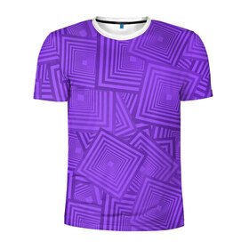 Мужская футболка 3D спортивная с принтом Квадраты в квадратах в Петрозаводске, 100% полиэстер с улучшенными характеристиками | приталенный силуэт, круглая горловина, широкие плечи, сужается к линии бедра | геометрия | квадратура | квадраты | квадраты в квадратах | оптическая иллюзия | текстуры
