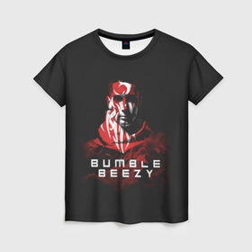 Женская футболка 3D с принтом BUMBLE BEEZY в Петрозаводске, 100% полиэфир ( синтетическое хлопкоподобное полотно) | прямой крой, круглый вырез горловины, длина до линии бедер | bamble | beezey | beezy | bumbl | bumble | бамбал | бамбл | бамблбизи | бизи | бумбл