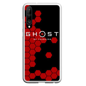 Чехол для Honor P30 с принтом Ghost в Петрозаводске, Силикон | Область печати: задняя сторона чехла, без боковых панелей | ghost of tsushima | playstation 4 | бесшумный | дзин | красный листок | монгол | монголы | монгольская империя | призрак | самураи | самурай | хан | цусима | япония