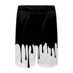 Детские спортивные шорты 3D с принтом Drop в Петрозаводске,  100% полиэстер
 | пояс оформлен широкой мягкой резинкой, ткань тянется
 | Тематика изображения на принте: белые | капля | черно белые | черные