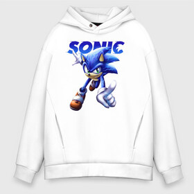 Мужское худи Oversize хлопок с принтом SONIC в Петрозаводске, френч-терри — 70% хлопок, 30% полиэстер. Мягкий теплый начес внутри —100% хлопок | боковые карманы, эластичные манжеты и нижняя кромка, капюшон на магнитной кнопке | animal | games | hedgehog | sega | sonic | speed | speed sonic | быстрый ёж | ёж | ёжик | игры | персонаж | сега | синий ёж | скорость | соник