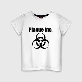 Детская футболка хлопок с принтом PLAGUE INC - (КОРОНАВИРУС). в Петрозаводске, 100% хлопок | круглый вырез горловины, полуприлегающий силуэт, длина до линии бедер | coronavirus | plague inc | plague inc: evolved | вирус в китае | кнр | коронавирус | плагуе инк | плагуе инк: эволвед | эпидемия