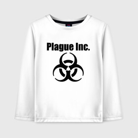 Детский лонгслив хлопок с принтом PLAGUE INC - (КОРОНАВИРУС) в Петрозаводске, 100% хлопок | круглый вырез горловины, полуприлегающий силуэт, длина до линии бедер | coronavirus | plague inc | plague inc: evolved | вирус в китае | кнр | коронавирус | плагуе инк | плагуе инк: эволвед | эпидемия