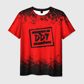Мужская футболка 3D с принтом ДДТ Лого в Петрозаводске, 100% полиэфир | прямой крой, круглый вырез горловины, длина до линии бедер | music | rock | ддт | музыка | рок | шевчук | юрий шевчук