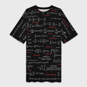Платье-футболка 3D с принтом Математические формулы в Петрозаводске,  |  | алгебра | вычисления | геометрия | дроби | интегралы | матан | математика | формулы | школа | шпаргалка