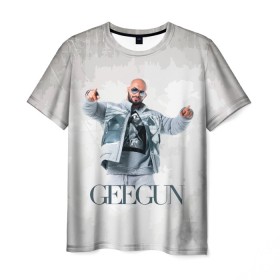 Мужская футболка 3D с принтом Джиган в Петрозаводске, 100% полиэфир | прямой крой, круглый вырез горловины, длина до линии бедер | geegun | rap | джиган | музыка | реп | репер | хип хоп