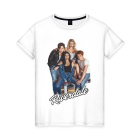 Женская футболка хлопок с принтом Riverdale heroes в Петрозаводске, 100% хлопок | прямой крой, круглый вырез горловины, длина до линии бедер, слегка спущенное плечо | go bulldogs | jughead | pop s | riverdale | vdgerir