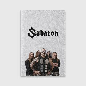 Обложка для паспорта матовая кожа с принтом SABATON. в Петрозаводске, натуральная матовая кожа | размер 19,3 х 13,7 см; прозрачные пластиковые крепления | 