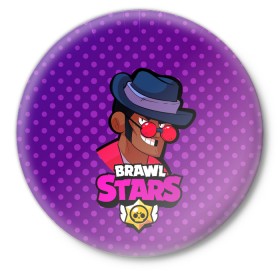 Значок с принтом Brawl stars Брок в Петрозаводске,  металл | круглая форма, металлическая застежка в виде булавки | brawl | brawl stars | brawlstars | brawl_stars | jessie | бравл | бравлстарс | брок | ворон