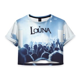 Женская футболка Crop-top 3D с принтом Louna в Петрозаводске, 100% полиэстер | круглая горловина, длина футболки до линии талии, рукава с отворотами | louna | music | rock | геворкян | лу | луна | лусине | лусинэ | лусинэ геворкян | музыка | панк рок | рок | хард рок