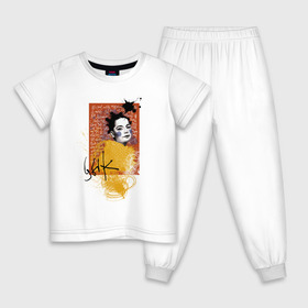Детская пижама хлопок с принтом Bjork в Петрозаводске, 100% хлопок |  брюки и футболка прямого кроя, без карманов, на брюках мягкая резинка на поясе и по низу штанин
 | bjork | homogenic | music | pitchfork | utopia | vulnicura | бьорк | музыка