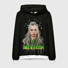 Мужская толстовка 3D с принтом BILLIE EILISH в Петрозаводске, 100% полиэстер | двухслойный капюшон со шнурком для регулировки, мягкие манжеты на рукавах и по низу толстовки, спереди карман-кенгуру с мягким внутренним слоем. | ayelish | bad guy | bellyache | bilie eilish | bilie elish | billie | billie eilish | eilish | electronic | elish | music | били айлиш | билли айлиш | эйлиш | элиш