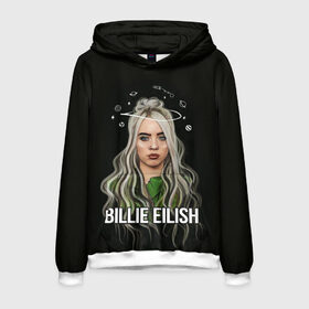 Мужская толстовка 3D с принтом BILLIE EILISH в Петрозаводске, 100% полиэстер | двухслойный капюшон со шнурком для регулировки, мягкие манжеты на рукавах и по низу толстовки, спереди карман-кенгуру с мягким внутренним слоем. | ayelish | bad guy | bellyache | bilie eilish | bilie elish | billie | billie eilish | eilish | electronic | elish | music | били айлиш | билли айлиш | эйлиш | элиш