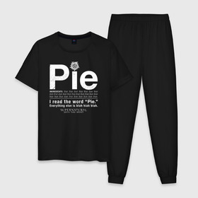 Мужская пижама хлопок с принтом Pie в Петрозаводске, 100% хлопок | брюки и футболка прямого кроя, без карманов, на брюках мягкая резинка на поясе и по низу штанин
 | supernatural | vdzabma | сверхъестественное