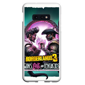 Чехол для Samsung S10E с принтом borderlands 3 в Петрозаводске, Силикон | Область печати: задняя сторона чехла, без боковых панелей | addon | borderlands | borderlands 3 | fps | game | games | guns love and tentacles | борда | бордерлэндс | игра | игры | любовь | пушки | тентакли