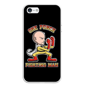 Чехол для iPhone 5/5S матовый с принтом ONE-PUNCH MAN в Петрозаводске, Силикон | Область печати: задняя сторона чехла, без боковых панелей | one punch man | onepunchman | oppai | saitama | ван панч мен | ванпанчмен | макото миядзаки | сайтама | человек один удар