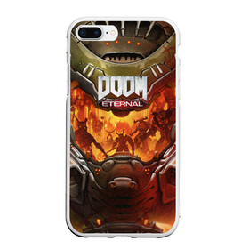 Чехол для iPhone 7Plus/8 Plus матовый с принтом DOOM ETERNAL в Петрозаводске, Силикон | Область печати: задняя сторона чехла, без боковых панелей | demons | devil | doom | doom eternal | doom slayer | hell | slayer | ад | демоны | дум