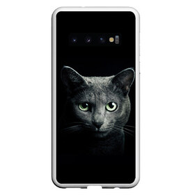 Чехол для Samsung Galaxy S10 с принтом Кот в Петрозаводске, Силикон | Область печати: задняя сторона чехла, без боковых панелей | Тематика изображения на принте: animal | animals | beast | black | cat | kitten | британец | британка | животное | животные | зверек | зверь | кот | котейка | котенок | котики | котэ | кошка | кошки | черная