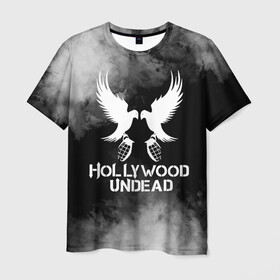 Мужская футболка 3D с принтом Hollywood Undead в Петрозаводске, 100% полиэфир | прямой крой, круглый вырез горловины, длина до линии бедер | charlie scene | danny | funny man | hollywood | hollywood undead | j dog | johnny 3 tears | undead | андед | голивуд | голливудская нежить | группа | кранккор | метал | нежить | реп | рок | рэп | рэпкор