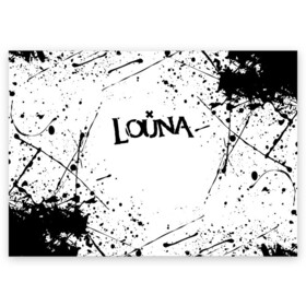 Поздравительная открытка с принтом LOUNA в Петрозаводске, 100% бумага | плотность бумаги 280 г/м2, матовая, на обратной стороне линовка и место для марки
 | Тематика изображения на принте: louna | tracktor bowling | альтернативный метал | альтернативный рок | гранж | лу | луна | ню метал | панк рок | хард рок