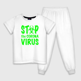 Детская пижама хлопок с принтом Stop the Coronavirus в Петрозаводске, 100% хлопок |  брюки и футболка прямого кроя, без карманов, на брюках мягкая резинка на поясе и по низу штанин
 | 2019   ncov | coronavirus | covid | covid 19 | ncov | virus | арт | биологическая опасность | болезнь | вирус | знак | карантин | корона | коронавирус | короновирус | мем | мой руки | оставайся дома | пандемия | помой руки