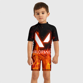Детский купальный костюм 3D с принтом VALORANT в Петрозаводске, Полиэстер 85%, Спандекс 15% | застежка на молнии на спине | riot games | valorant | valorant game | valorant riot | валорант | валорант игра.